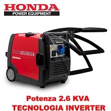 Generatore Honda EU30i Handy con tecnologia inverter e regolatore elettronico di potenza.